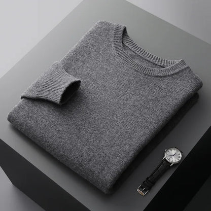 New Soft Mens Round Neck Thickened Wool Sweaters