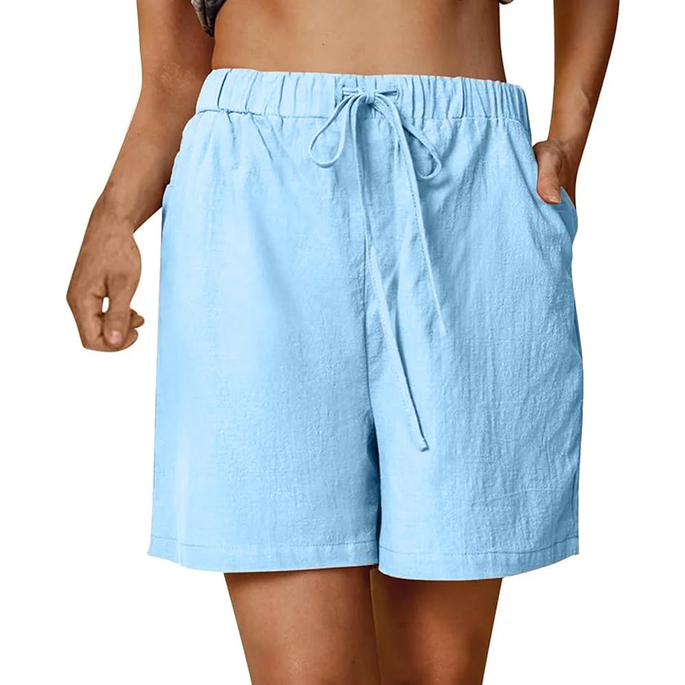 Coastal Aesthetic - Effortless Linen Shorts Vacation Outfit