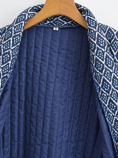 Diamond Square Slice Patterned Elegant Autumn Cardigans