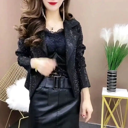 Luxury Rhinestone Design Blazer Jackets