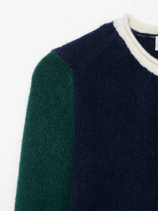 Color-Block Knit Cardigan for Women – 2025 Fashion Trend