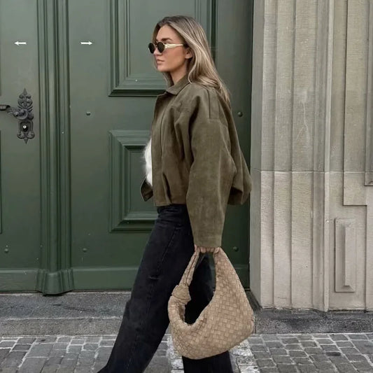 Turn Down Collar Hooded Fluffy Women Outwear Coats