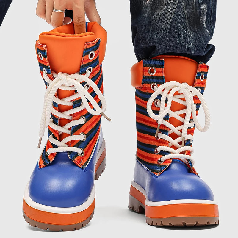 Womens Men Increased Strong Outsole Toe Boots