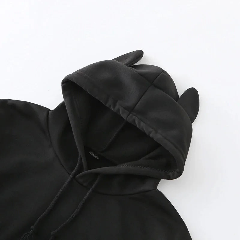 Womens Japanese Graphic Cat Ears Hoodies