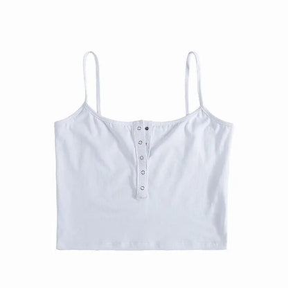 Refined Utility: Essential Button-Front Cream Crop