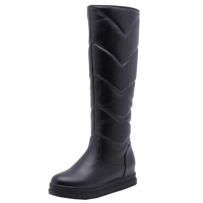 Warm Leather Snow Womens Knee High Boots Shoes