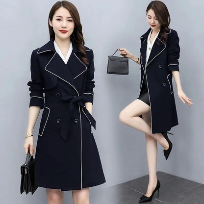 Womens Oversize Long Single Breasted Trench Coat