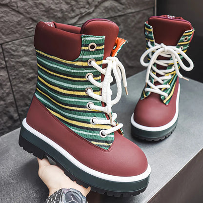 Womens Men Increased Strong Outsole Toe Boots