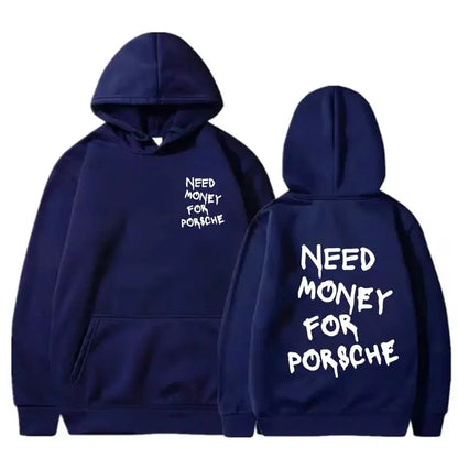 Funny Need Money Letter Print Hoodie Oversized Sweatshirt For Men Women Casual Streetwear