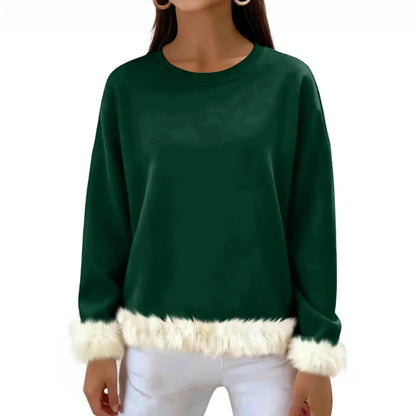 Women O Neck Casual Solid Color Sweaters