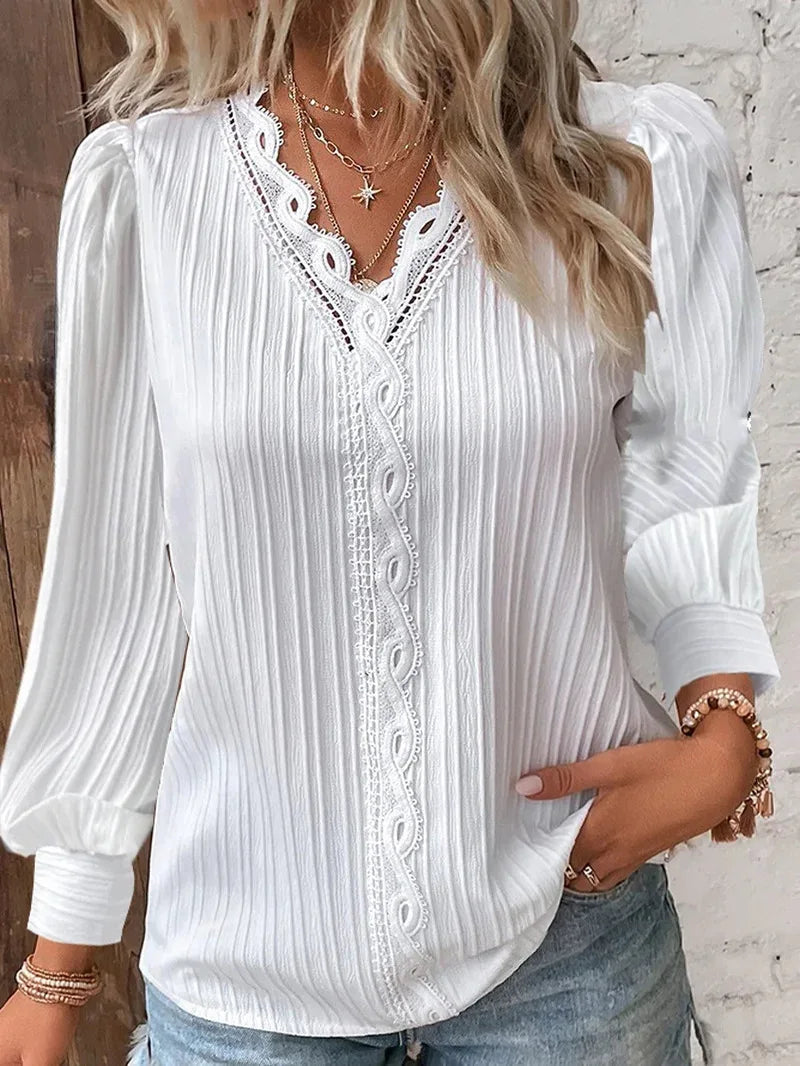 Elegant Lace Plus Size Summer Top Bloues For Women