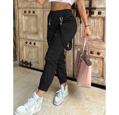 Vintage Pink Wide Leg Cargo Pants: Streetwear Casual with Jogger Style