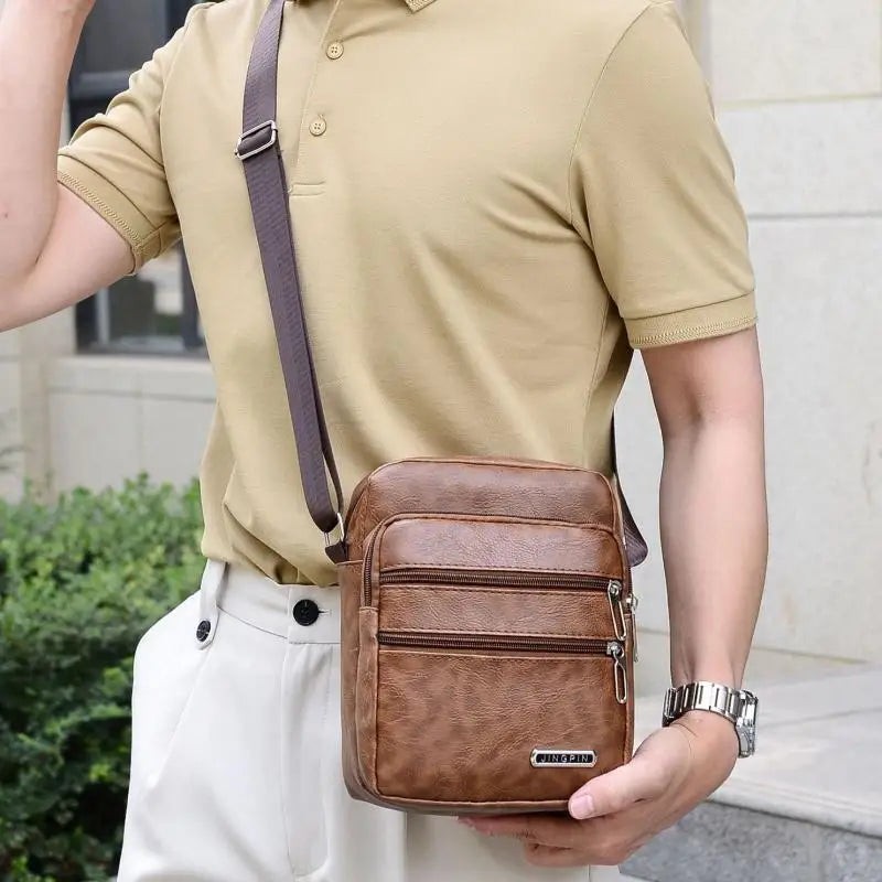 Men Elegant Pu Leather Messenger Bags