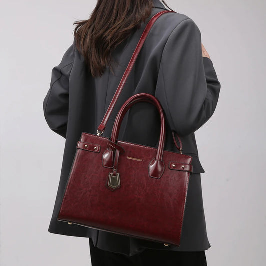 Genuine Leather Flap Cover Luxury Handbags For Women