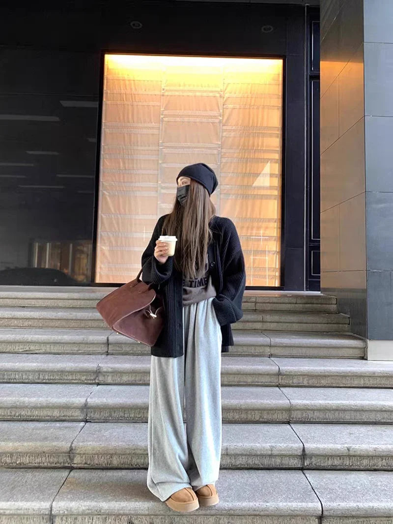 V-Neck Single-Breasted Knit Cardigan – Casual Autumn 2025