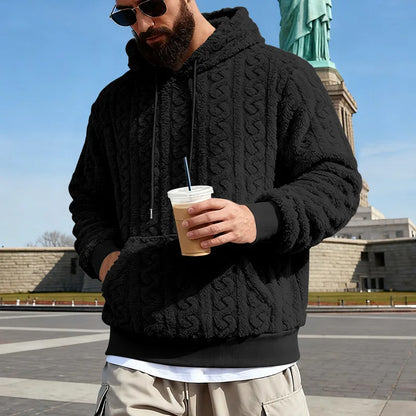 Mens Winter Lamb Wool Hoodie Oversized Fleece Pullover Sweatshirt Joggers