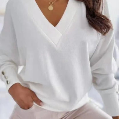Womens Button Sleeve Loose Sweaters