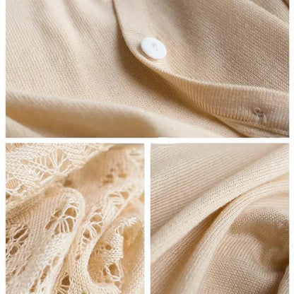 Thin Ice Silk V Neck Long Sleeve Cardigan