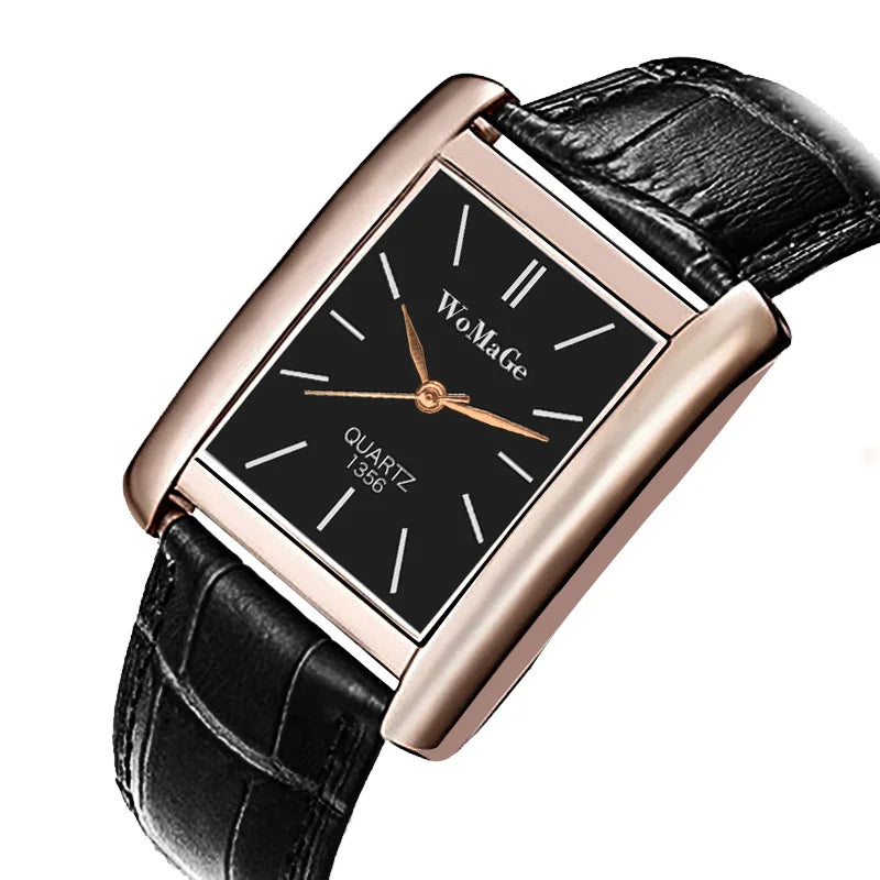 Classic Square Dial Ceramic Band Men Black Watches