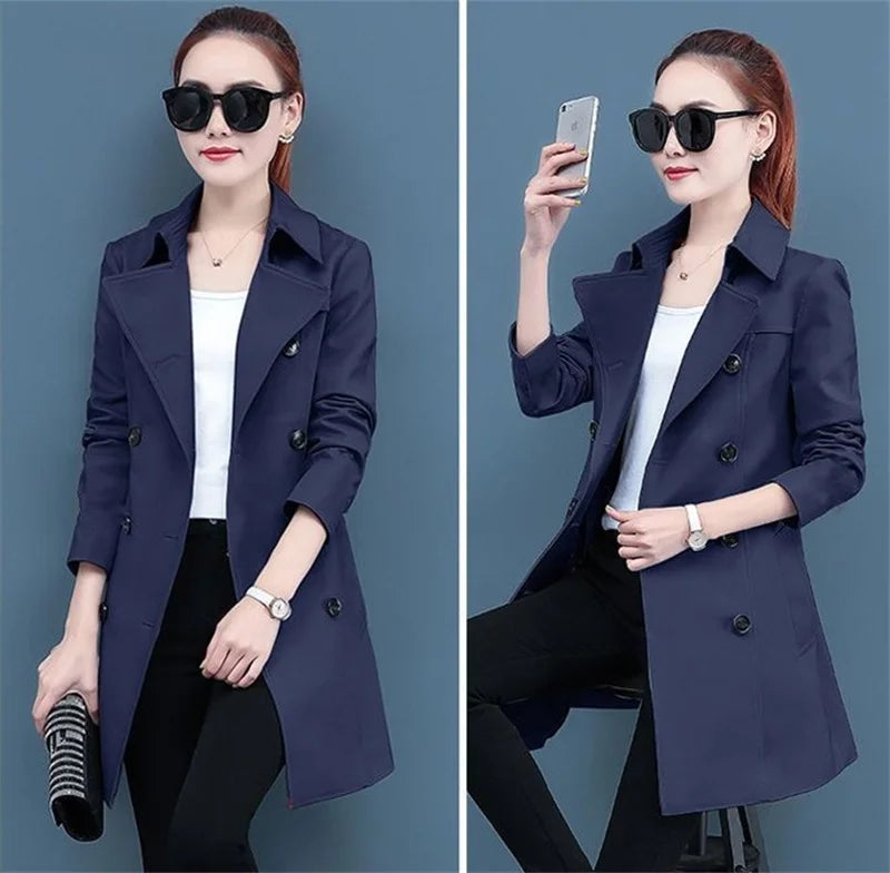 New Solid Khaki Trench Coats