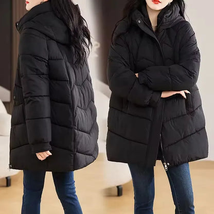 Geometrical Design Cotton Long Parkas