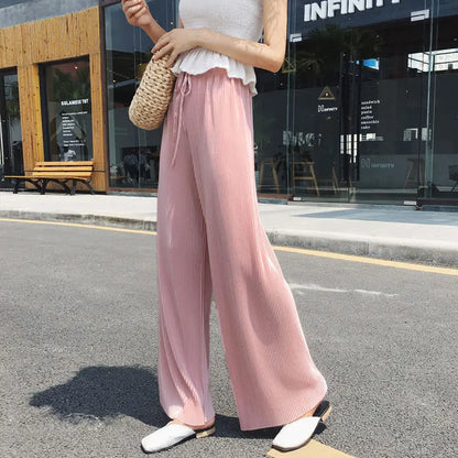 Flowy Teal Pleated Wide-Leg Pants for a Coastal Vacation Mood