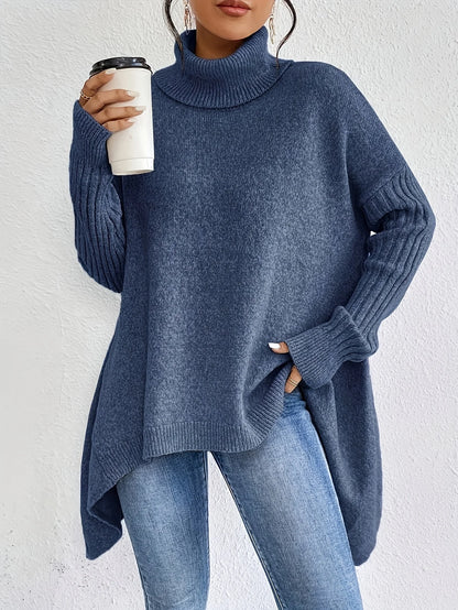 Women Soft Plain Turtleneck Sweaters