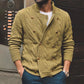 Stand Collar Double Breasted Men's Knitted Cardigan Sweaters