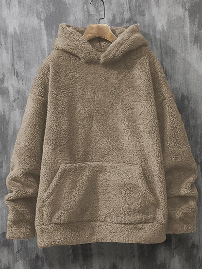 Winter Tracksuit For Men Lamb Wool Fleece Hoodie Jogger Set Warm Sportswear