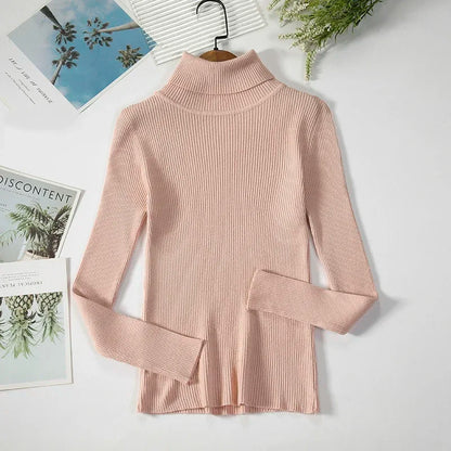 Timeless Basic: Solid Cashmere-Blend Turtleneck Jumper