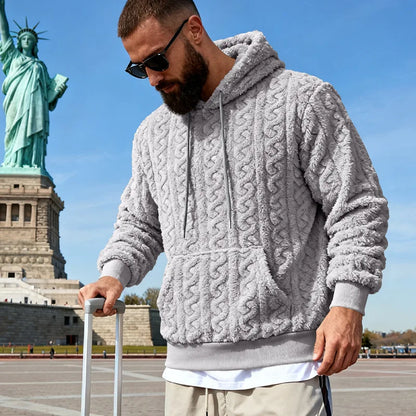 Mens Winter Lamb Wool Hoodie Oversized Fleece Pullover Sweatshirt Joggers