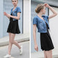 Spring Summer Style Thin Single-Breasted Short Sleeve Cropped Jacket