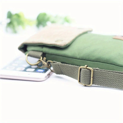 Sage Green Canvas Mini Phone Bag