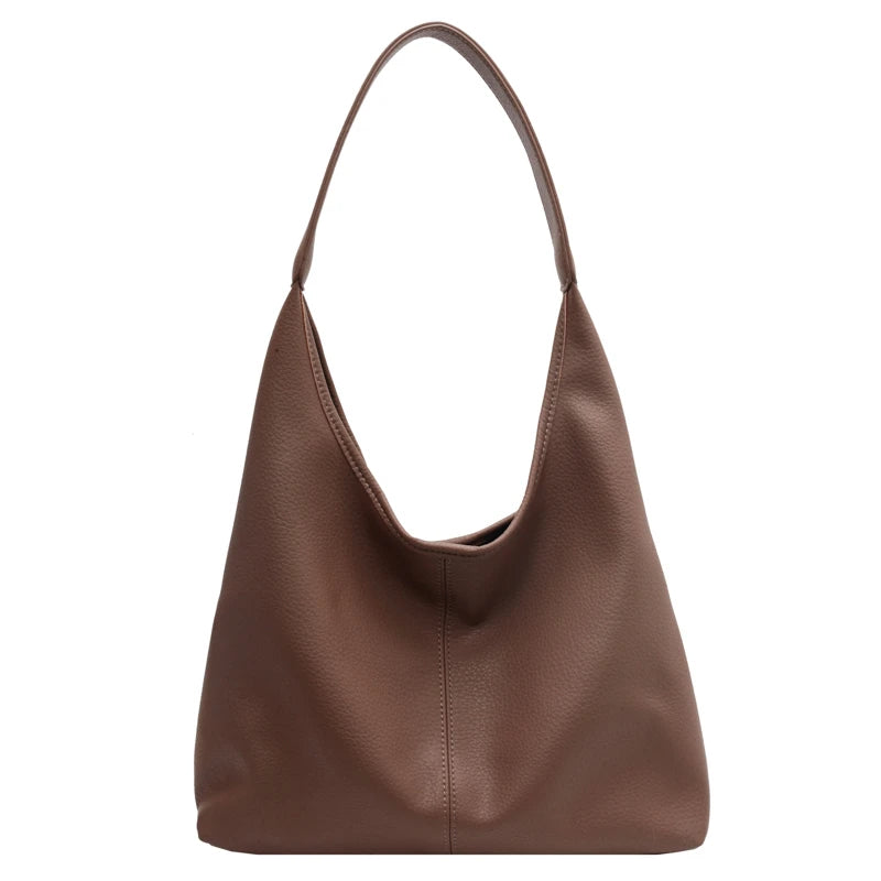 Designer High Capacity Shoulder Bag Simple Solid Color Tote For Women