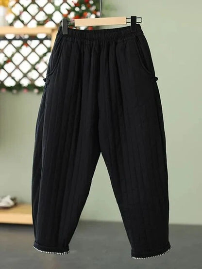 M-4XL Oversized Thicken Ankle-Length Down Cotton Warm Pants