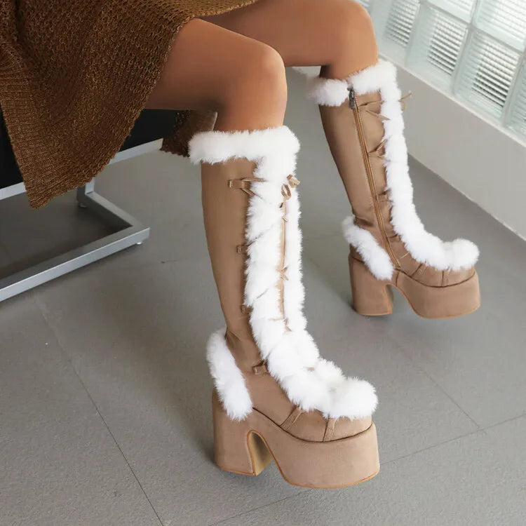 New Winter Style Warm Platform Heel Women Boots
