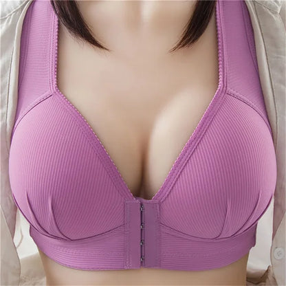 Simply Style Plus Size Breathable Front Buckle Thin Women Bras