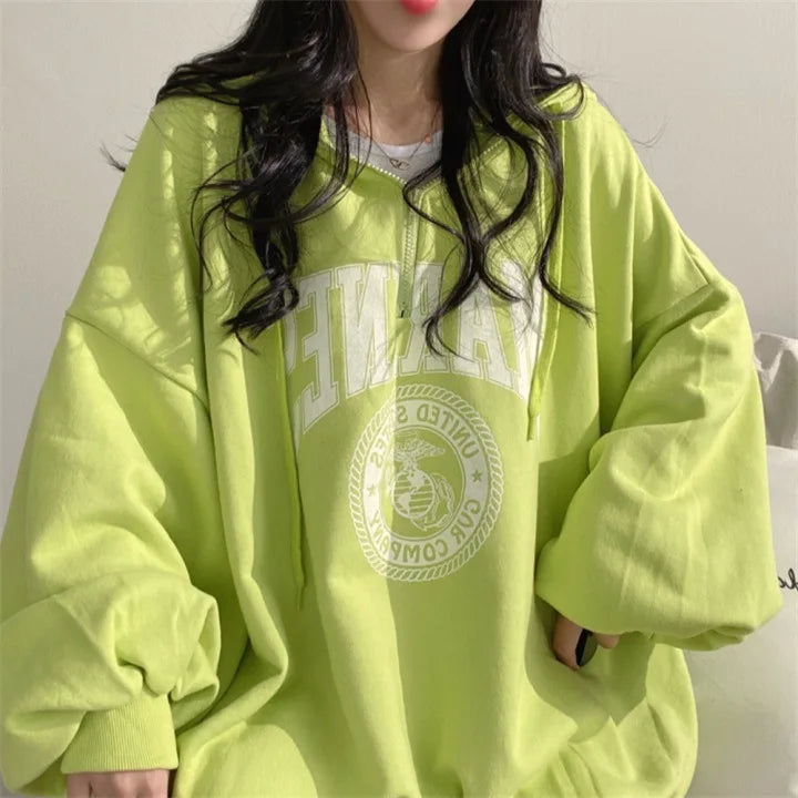 New Womens 9317 Cool Winter Style Loose Hoodies