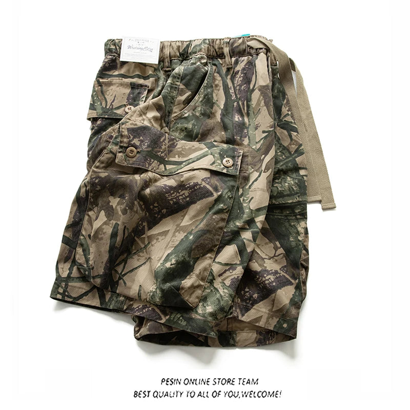 Mens Military Style Camouflage Cargo Shorts