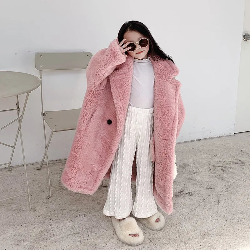 Autumn Winter Oversized Teddy Bear Coat For Women Thick Fleece Faux Fur Jacket Warm Long Sleeve Winter Outerwear
