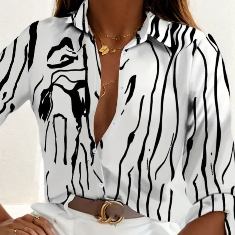 Creative Vintage Style Turn Down Collar Women Shirts