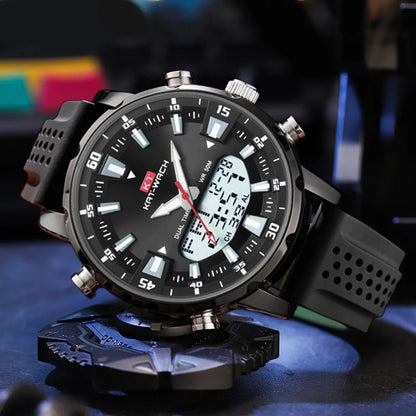 Mens Casual Muscular Sport Digital Analog Watch