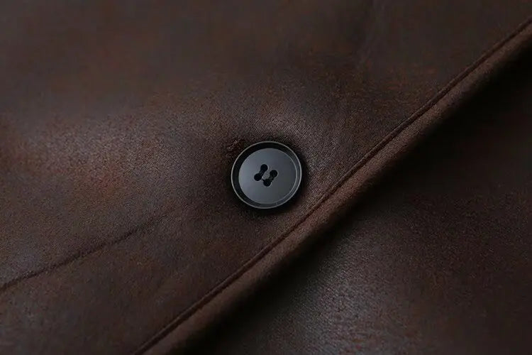 American Retro Style Leather Fur Inteated Windproof Warm Cotton Bomber Jackets Outerwear