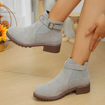Winter Fashion Buckled Slip On Boots