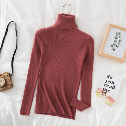 Timeless Basic: Solid Cashmere-Blend Turtleneck Jumper