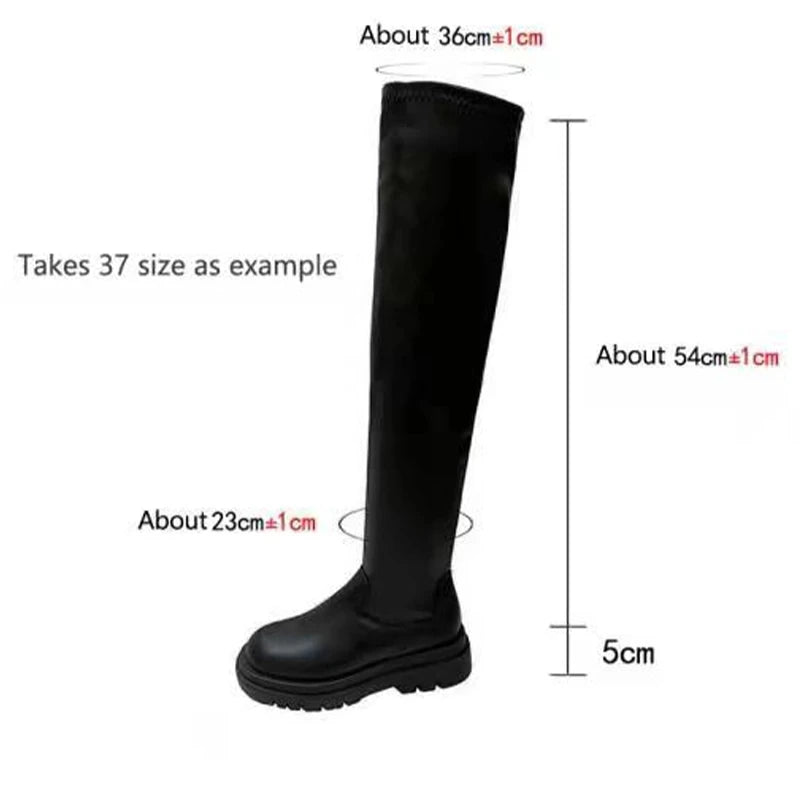 Women S Long Boots Autumn Winter Knee High Leather Motorcycle Boots Fashion Thigh High Footwear For Women
