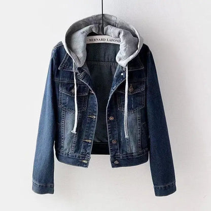 Lapel Collar Short Denim Jacket