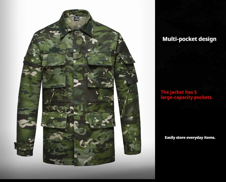Mens Tactical 2 Piece Set Camouflage Military Hoodie Pants Combat Outdoor Training Uniform