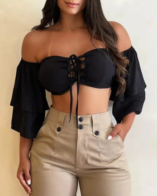 Button Fly Elastic Waist Capris