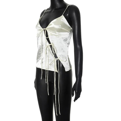 Romantic Utility: Lace-Trim Spaghetti Corset Tank